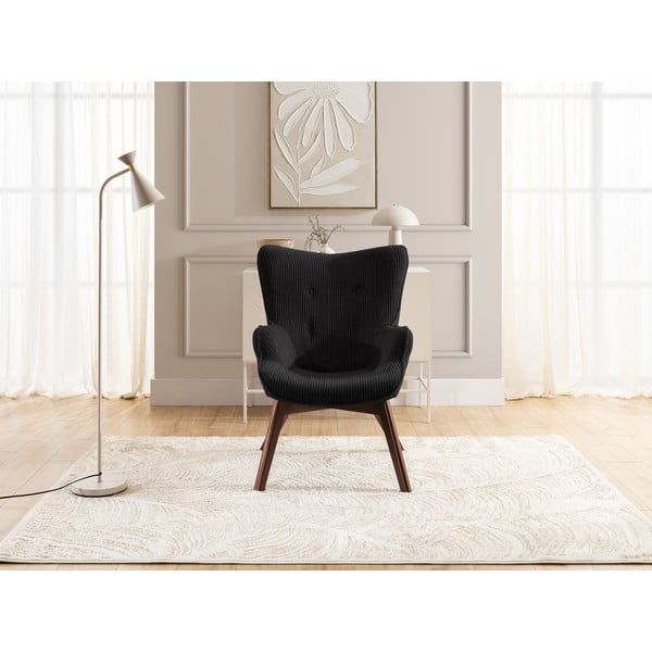 Fekete kordbársony fotel Niko – Ropez-image-1