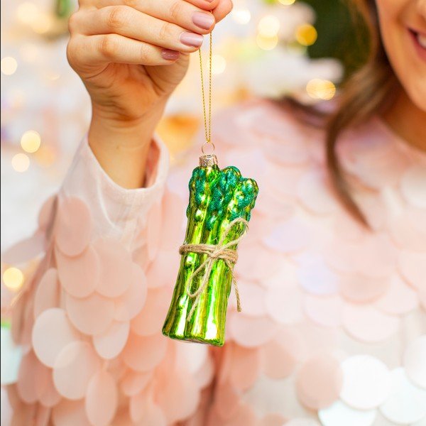 Üveg karácsonyfadísz Asparagus – Sass & Belle-image-1