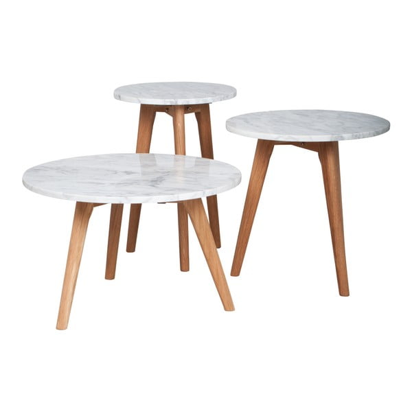 Zuiver tárolóasztal kőmintás asztallappal, ⌀ 32 cm - Zuiver-image-3