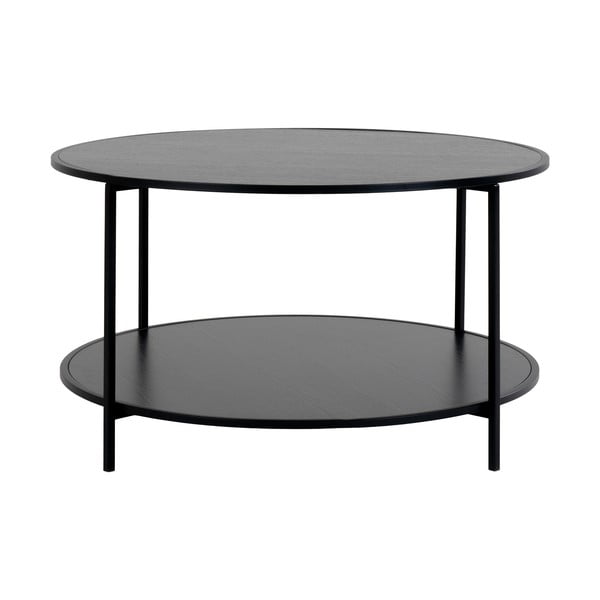 Fekete kerek dohányzóasztal fekete asztallappal ø 80 cm Vita – House Nordic-image-3