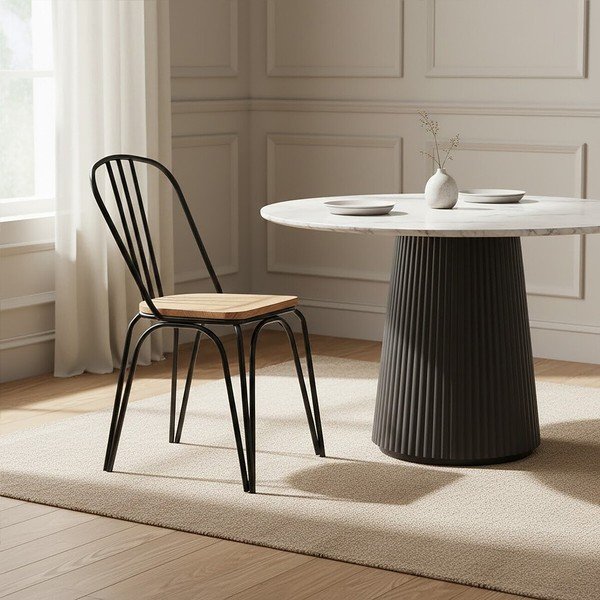 Fekete szilfa étkezőszék District – Premier Housewares-image-1