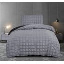 Fekete-szürke egyszemélyes krepp ágyneműhuzat 140x200 cm Naomi – My House