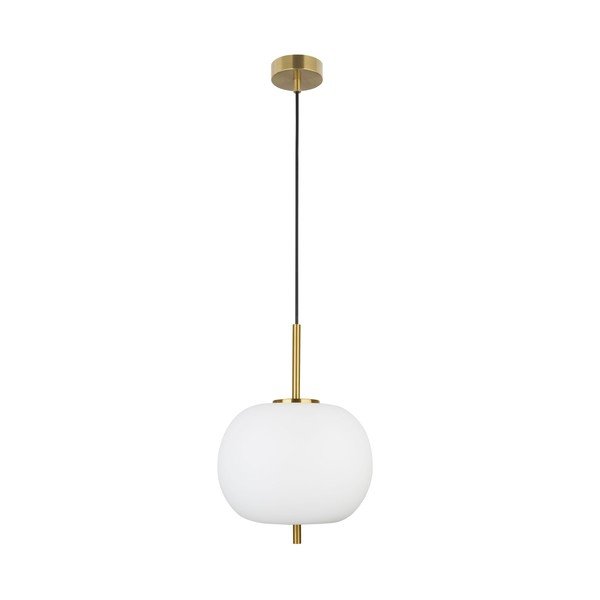 Fehér-sárgaréz színű üveg függőlámpa ø 30 cm Lato – Nova Luce