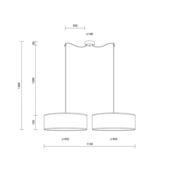 Ocho XL barna kétágú függőlámpa, ⌀ 45 cm - Sotto Luce-image-2