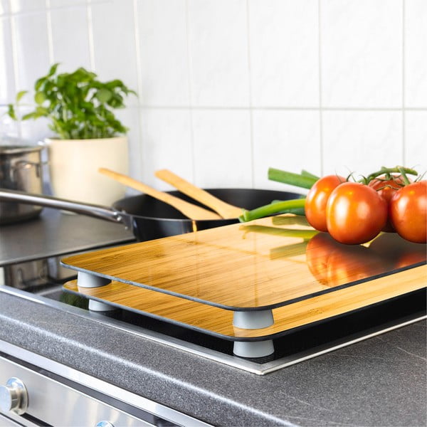 Edzett üveg tűzhely fedőlap szett 2 db-os 52x30 cm Wooden – Maximex-image-1