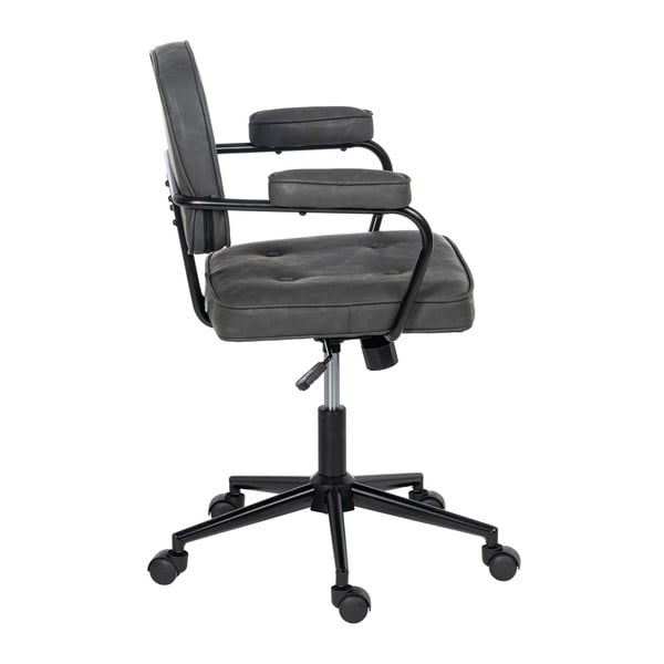 Antracitszürke bőrutánzat irodai szék – Ixia-image-3