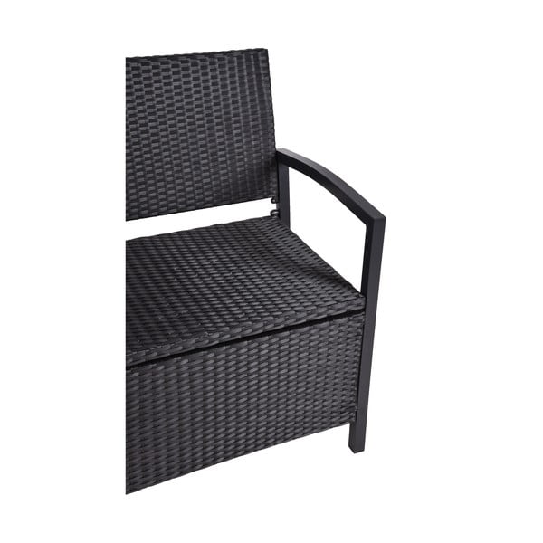 Fekete műrattan kerti pad Ferrara – Garden Pleasure-image-2