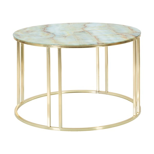 Sepa fehér és aranyszínű dohányzóasztal, ø 75 cm - Mauro Ferretti