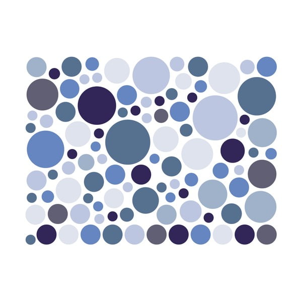 Round Stickers 100 db-os kék falmatrica szett - Ambiance-image-2