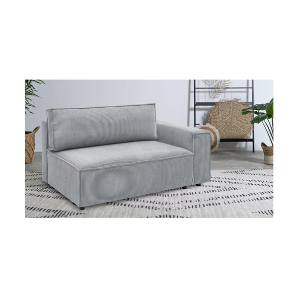 Világosszürke kordbársony kanapé modul (jobb oldali) Nihad modular – Bobochic Paris-image-1