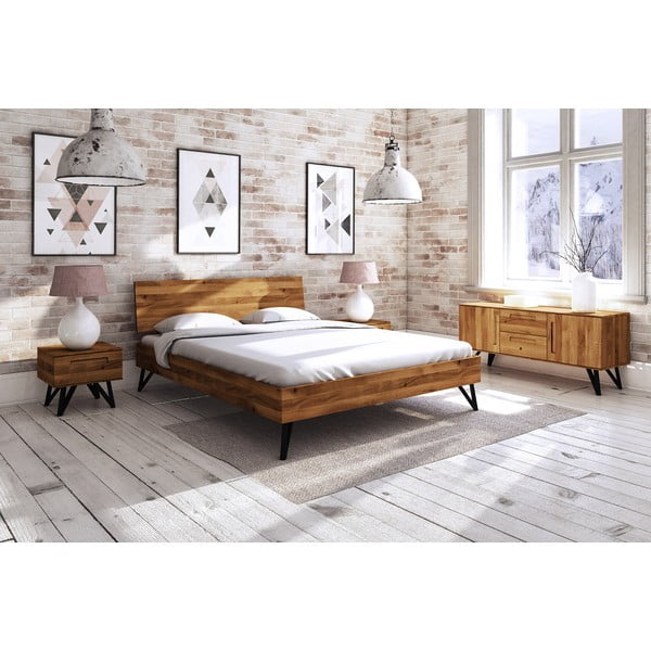 Tölgyfa franciaágy 140x200 cm Golo 2 - The Beds-image-1