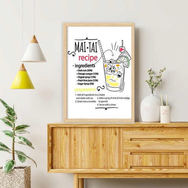 Keretezett poszter 40x55 cm Mai Tai – Wallity-image-1