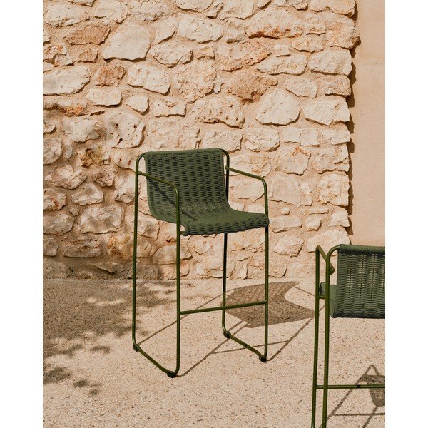 Zöld fém kerti bárszék Maurina – Kave Home-image-1