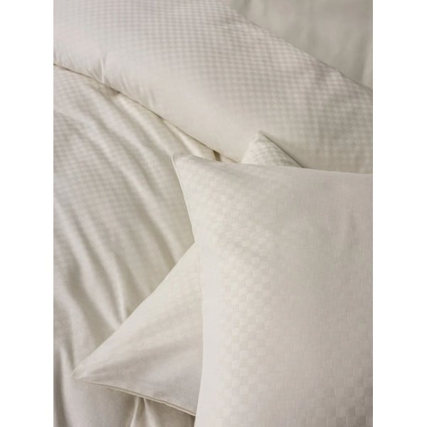 Bézs egyszemélyes renforcé pamut ágyneműhuzat 140x200 cm Checkered – Mila Home Luxury-image-4