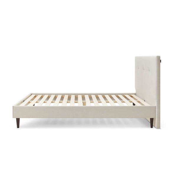 Bézs kárpitozott franciaágy ágyráccsal 160x200 cm Tory – Bobochic Paris-image-2