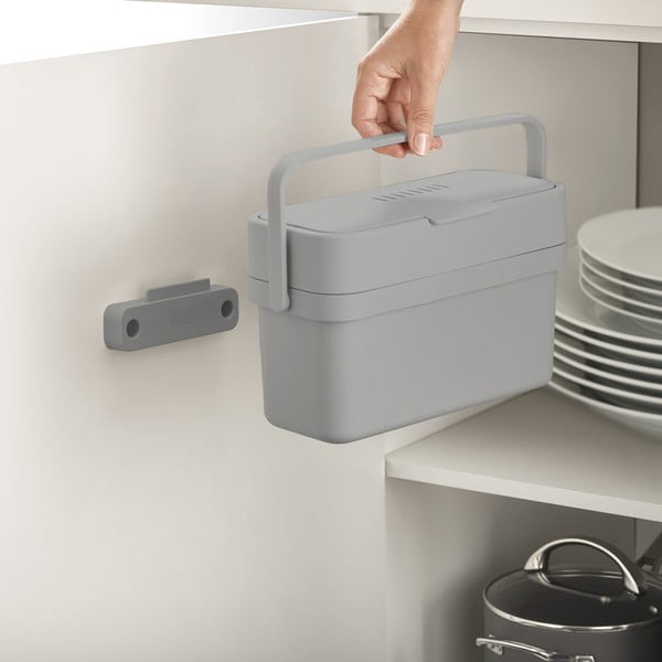 Szürke komposztálható hulladék gyűjtő 4 l Duo – Joseph Joseph-image-4