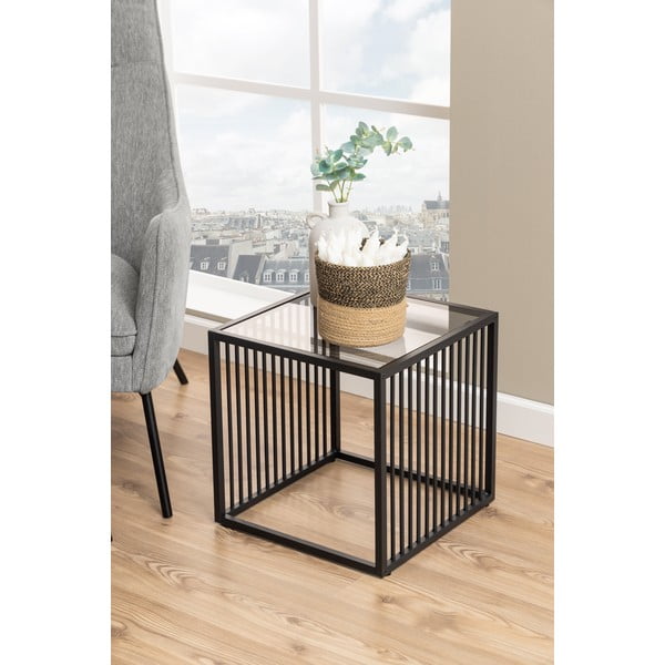 Tárolóasztal üveg asztallappal 40x40 cm Strington – Actona-image-1