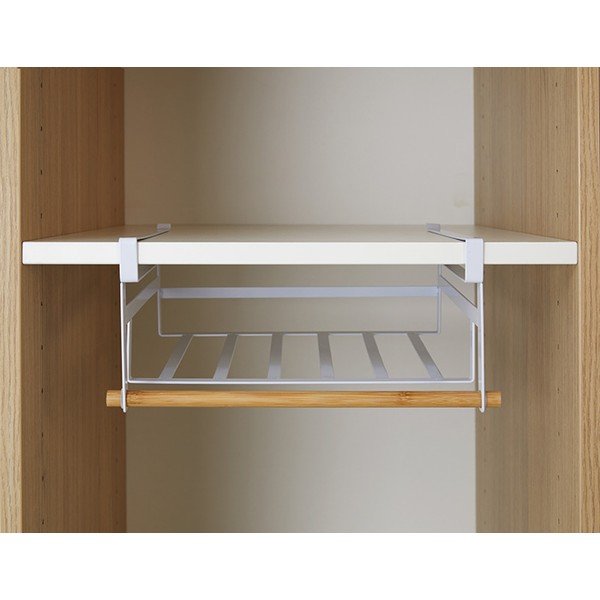 Under Shelf Basket Rail fehér állítható polc ruhásszekrénybe - Compactor-image-1