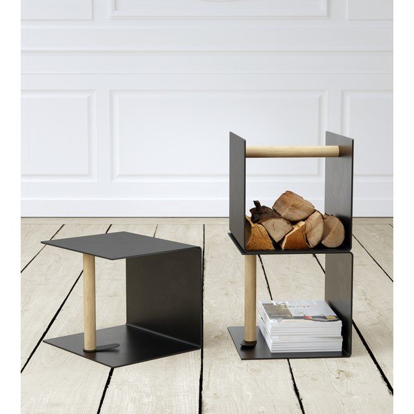 Fekete dekoratív fém-öko bőr tárolódoboz 32x38x31 cm Bull – LIND DNA-image-1