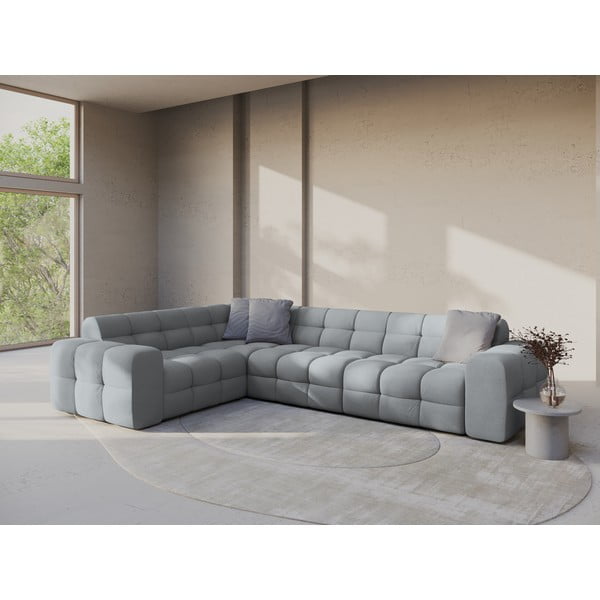 Szürke sarokkanapé (bal oldali-L alakú) Kendal – Micadoni -image-1