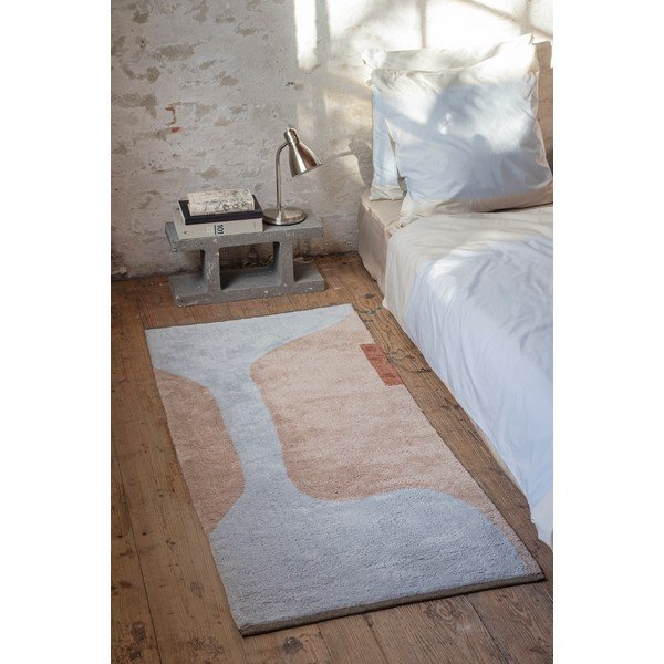 Világoskék-bézs mosható pamut futószőnyeg 70x150 cm Figura – Mette Ditmer Denmark-image-2