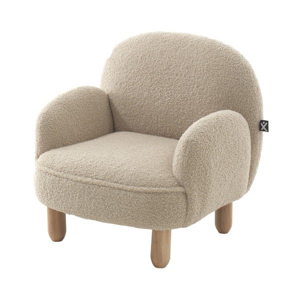 Bézs buklé gyerek fotel Rocky – Vipack