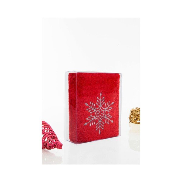 Christmas Snowflake Red fürdőlepedő, 30 x 50 cm - Kate Louise-image-1