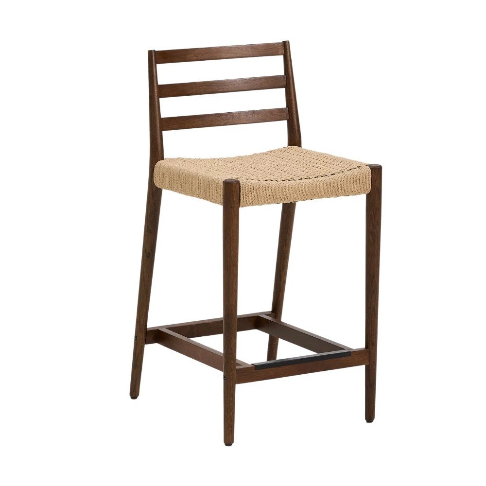 Barna-natúr színű tölgyfa bárszék (ülésmagasság 65 cm) Analy Kave Home
