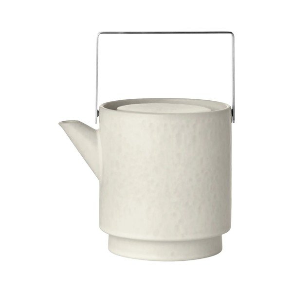 Krémszínű kőedény teáskanna szűrővel 1 l Makoto – Blomus