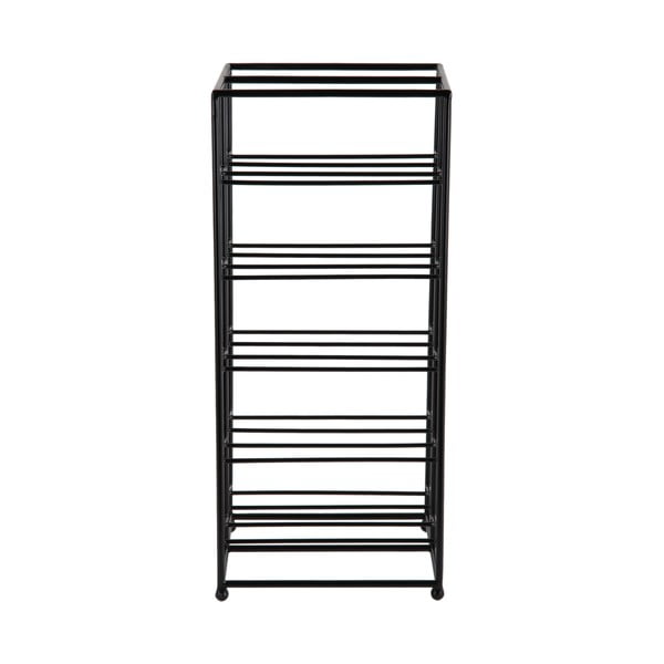 Fekete fém bortartó polcos állvány, palackok száma 10 25x57x22,5 cm Dual Floor – PT LIVING