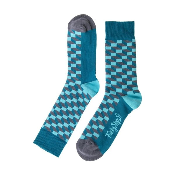 Cube kék zokni, mérete 39 – 45 - Funky Steps