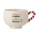Krémszínű agyagkerámia bögre cappucinóhoz karácsonyi mintával 250 ml Treats – Bloomingville