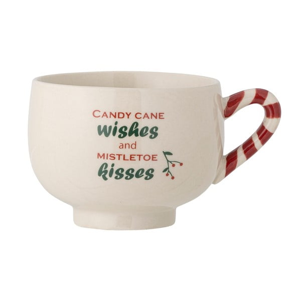 Krémszínű agyagkerámia bögre cappucinóhoz karácsonyi mintával 250 ml Treats – Bloomingville