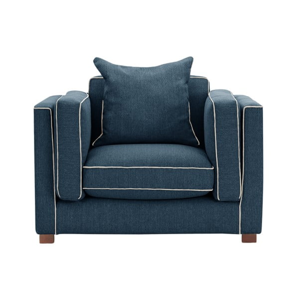 Organdi kék fotel, krémszínű szegéllyel - Rodier Intérieurs