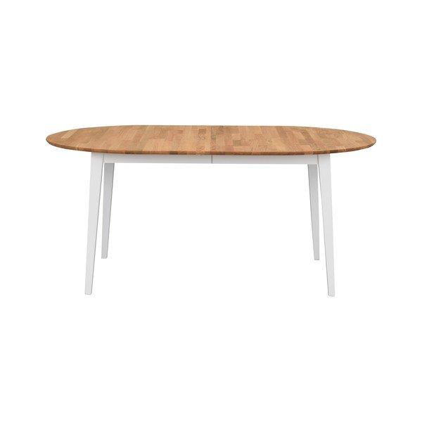 Mimi ovális tölgyfa bővíthető étkezőasztal fehér lábakkal, 170 x 105 cm - Rowico-image-1