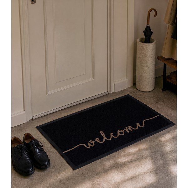 Cozy Welcome fekete lábtörlő, 45 x 75 cm - Hanse Home-image-1