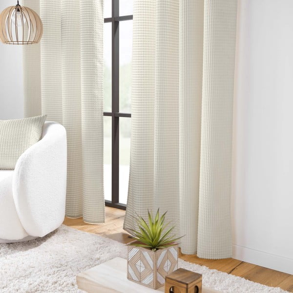 Bézs bársony függöny 140x260 cm Swing – douceur d'intérieur-image-1
