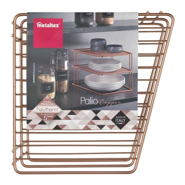 Rézszínű acél kiegészítő polc 25x25 cm Palio – Metaltex-image-3
