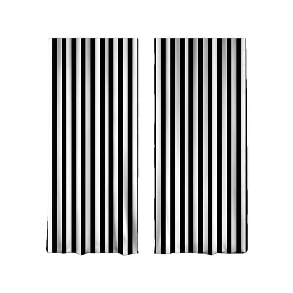 Fekete-fehér függöny szett 2 db-os 140x260 cm – Mila Home