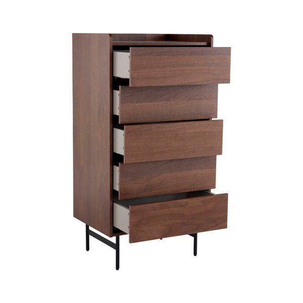 Sötét natúr színű komód diófa dekorral 60x118,5x45 cm Örgryte – Jotex-image-4