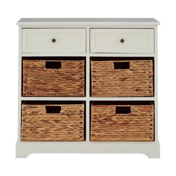 Elefántcsont színű paulownia komód 76x70x33 cm Vermont – Premier Housewares-image-3