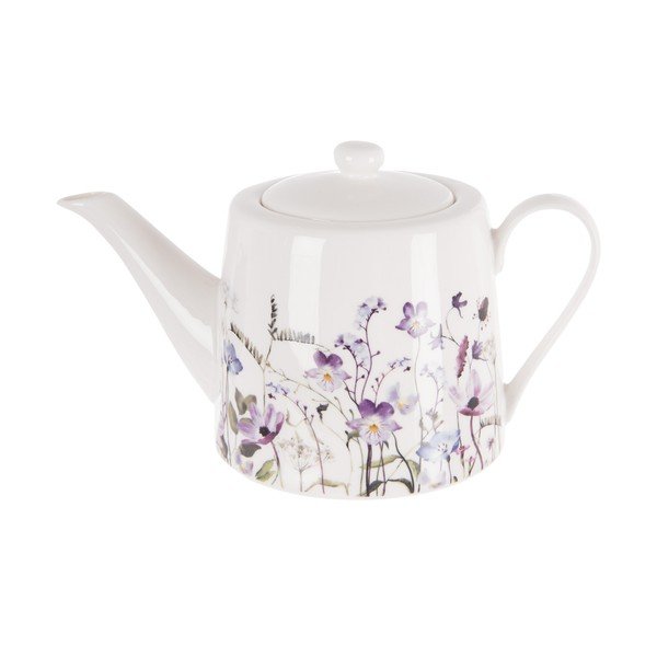 Fehér-lila porcelán teáskanna 1 l Louka – Orion