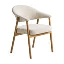 Krémszínű tölgyfa karfás étkezőfotel szett 2 db-os Elk – Unique Furniture