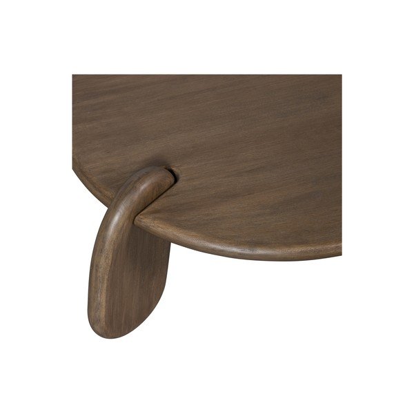 Barna kerek dohányzóasztal diófa dekoros asztallappal ø 100 cm Imbue – BePureHome-image-2