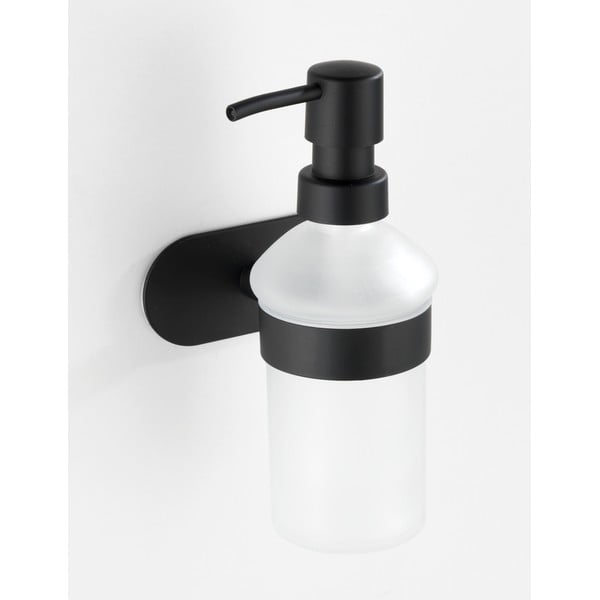 Orea Trubo-Loc® fali szappanadagoló matt fekete rozsdamentes acél tartóval - Wenko-image-1