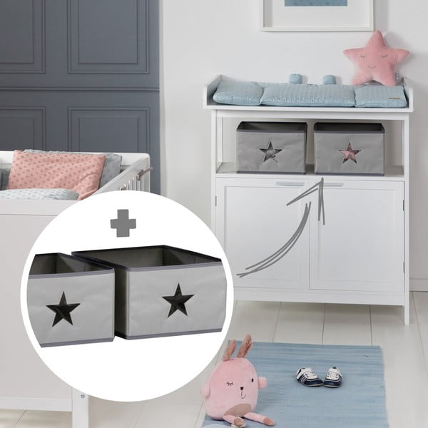 Fehér gyerek komód pelenkázó feltéttel 75x100x87 cm Hamburg – Roba-image-2