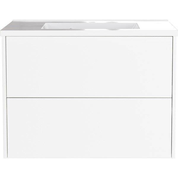 Fehér matt fali mosdó alatti szekrény 81x61 cm Bodera – Germania-image-2