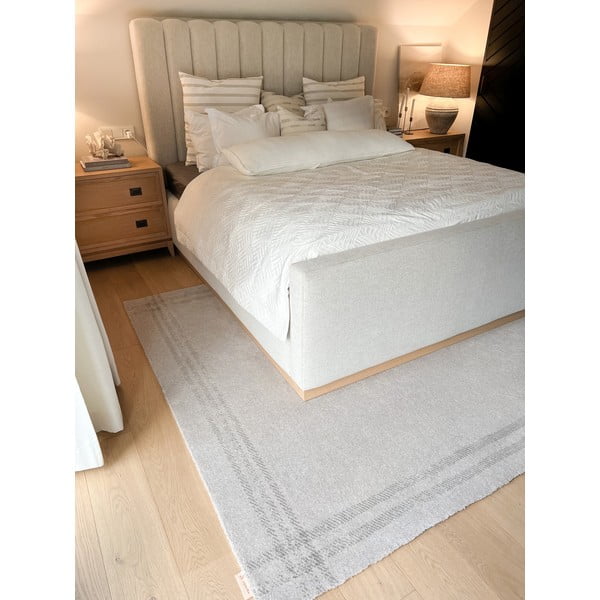 Krémszínű gyapjú szőnyeg 200x300 cm Calisia M Grid Rim – Agnella-image-2