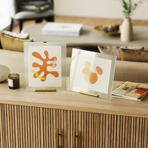 Aranyszínű üveg álló képkeret 26x30,5 cm Flute – Umbra-image-1