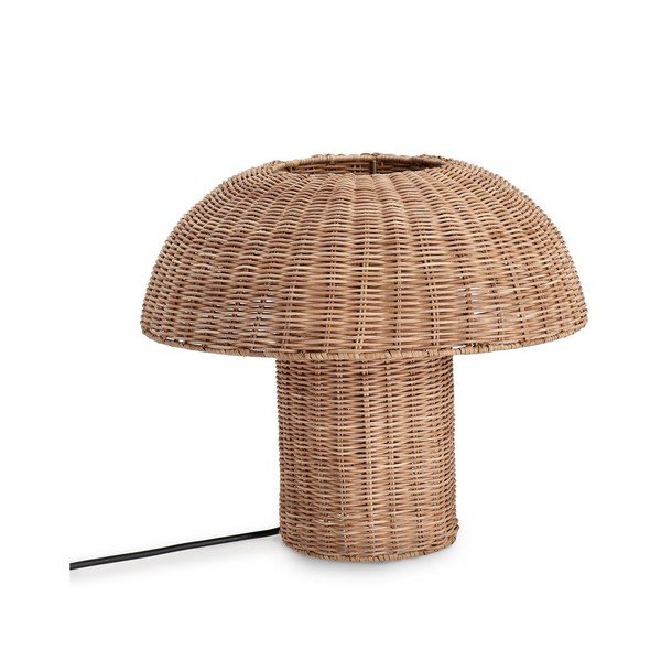 Natúr színű rattan LED asztali lámpa rattan búrával (magasság 40 cm) Irele – Bizzotto